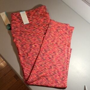 Livi Active Womens Coral Multi Space-Dye Leggings